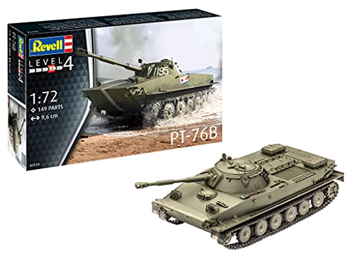 Revell 03314 PT-76B Militär originalgetreuer Modellbausatz für Fortgeschrittene, unlackiert, 1:72 Revell 03314 PT-76B Militär originalgetreuer Modellbausatz für Fortgeschrittene, unlackiert, 1:72 von Revell