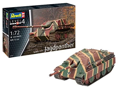 Revell 03327 Jagdpanther Sd.Kfz.173, Panzermodellbausatz 1:72, 13 cm originalgetreuer Modellbausatz für Fortgeschrittene, unlackiert Revell 03327 Jagdpanther Sd.Kfz.173, Panzermodellbausatz 1:72, 13 cm originalgetreuer Modellbausatz für Fortgeschrittene, unlackiert von Revell