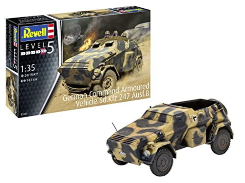 Revell 03335 03335-Sd.Kfz.247 AUSF.B 1:35 Fahrzeug originalgetreuer Modellbausatz für Experten, unlackiert von Revell