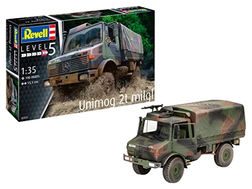 Revell 03337 03337-Unimog 2T 1:35 originalgetreuer Modellbausatz für Experten, unlackiert, Mittel Revell 03337 03337-Unimog 2T 1:35 originalgetreuer Modellbausatz für Experten, unlackiert, Mittel von Revell
