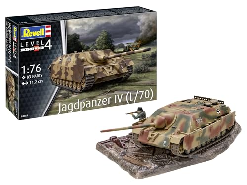 Revell Modellbau I Jagdpanzer IV (L/70) I Bausatz I Maßstab 1:76 I 83 Teile I Bastelset ab 12 Jahren I Detailgetreues Modell I Militärfahrzeug I Authentische Nachbildung von Revell