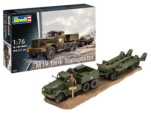Revell 03364 M19 Tanktransporter im Maßstab 1:72, ungebaut/unlackiert, Plastikmodellbausatz von Revell