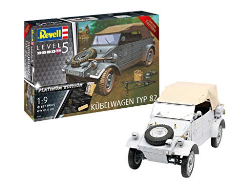 Revell 03500 Kübelwagen Typ 82, Militärbausatz im Maßstab 1:9, 41,6 cm, Limited Edition originalgetreuer Modellbausatz für Profis, mit Photoätzteilen, unlackiert von Revell