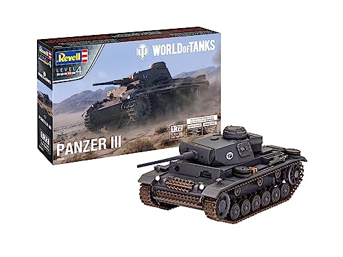 Revell 03501 PzKpfw.III AUSF.L World of Tanks originalgetreuer Modellbausatz für Fortgeschrittene, unlackiert von Revell