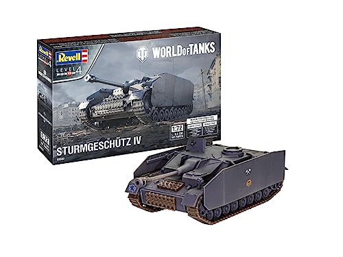 Revell-03502 Sturmgeschütz IV World of Tanks Modellbausatz, 03502, farblos von Revell