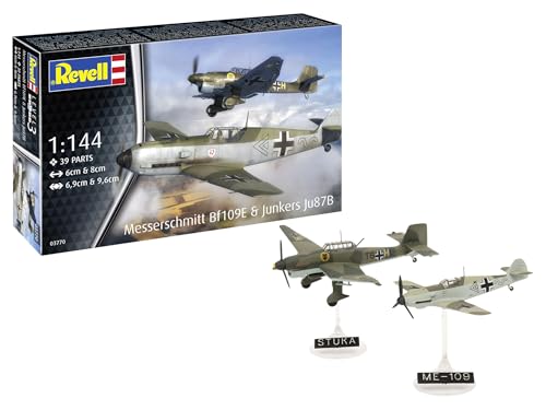 Revell 03770 Messerschmitt Bf109E & Junkers Ju87B Stuka Maßstab 1:144, ungebaut/unlackierter Plastikmodellbausatz Revell 03770 Messerschmitt Bf109E & Junkers Ju87B Stuka Maßstab 1:144, ungebaut/unlackierter Plastikmodellbausatz von Revell