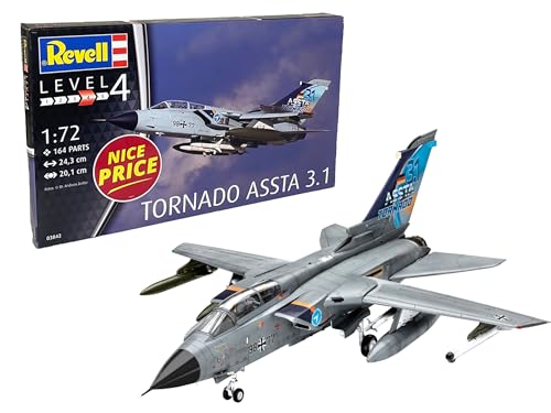 Revell NICE PRICE Modellbausatz I Tornado ASSTA 3.1 I Maßstab 1:72 I 165 Teile I Für Kinder und Erwachsene ab 12 Jahren I Kampfjet Modellbausatz zum selber nachbauen I Authentisch und Detailreich von Revell