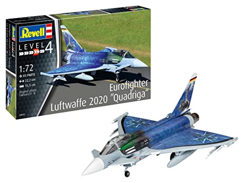 Revell 03843 Eurofighter Luftwaffe 2020 Quadriga Fahrzeug originalgetreuer Modellbausatz für Fortgeschrittene, unlackiert, 1:72 Revell 03843 Eurofighter Luftwaffe 2020 Quadriga Fahrzeug originalgetreuer Modellbausatz für Fortgeschrittene, unlackiert, 1:72 von Revell