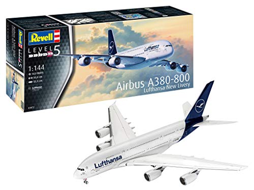 Revell 03872 Passagierflugzeug Airbus A380-800 Lufthansa New Livery, 1:144/50,4 cm originalgetreuer Modellbausatz für Experten, unlackiert, 1/144 03872 3872 Revell 03872 Passagierflugzeug Airbus A380-800 Lufthansa New Livery, 1:144/50,4 cm originalgetreuer Modellbausatz für Experten, unlackiert, 1/144 03872 3872 von Revell
