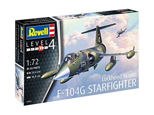Revell 1 Fahrzeug Modellbausatz 03904 Lockheed Martin F-104G Starfighter, Flugzeug im Maßstab 72, Level 4, originalgetreue Nachbildung mit vielen Details Revell 1 Fahrzeug Modellbausatz 03904 Lockheed Martin F-104G Starfighter, Flugzeug im Maßstab 72, Level 4, originalgetreue Nachbildung mit vielen Details von Revell