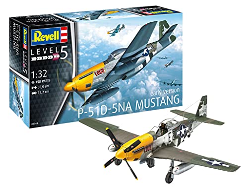 Revell REV-03944 03944-Modellbausatz Flugzeug 1:32-P-51D Mustang im Maßstab 1:32, Level 5, Orginalgetreue Nachbildung mit vielen Details, Merhfarbig von Revell