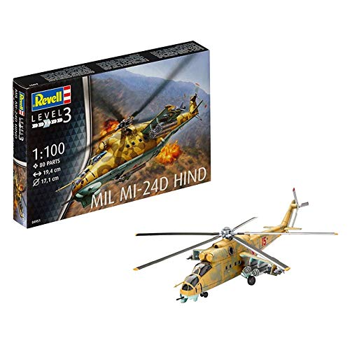 Revell 04951 04951-Mil Mi-24D Hind im Maßstab 1:100 von Revell