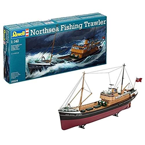 Revell Modellbausatz North Sea Trawler - Maßstab 1:142 - Detaillierter Rumpf und Aufbauten für authentischen Look - Bewegliche Teile für realistische Darstellung - Inklusive Abziehbilder Revell Modellbausatz North Sea Trawler - Maßstab 1:142 - Detaillierter Rumpf und Aufbauten für authentischen Look - Bewegliche Teile für realistische Darstellung - Inklusive Abziehbilder von Revell