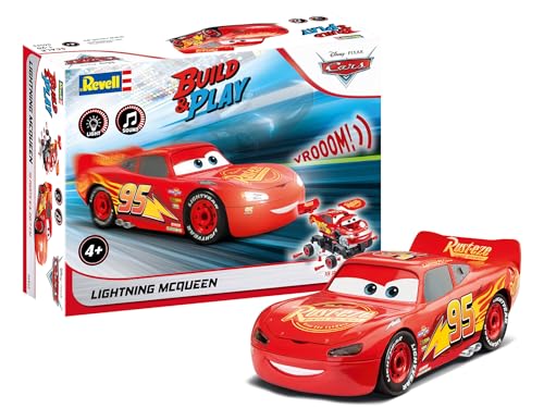 Revell 06562 Build & Play: Lightning McQueen Disney-Cars - with Authentic Lights & Sounds - 1:20 Scale Unbuilt Scale Unbuilt Pre-Coloured Toy - 19 Parts - from 4 Years+ von Revell