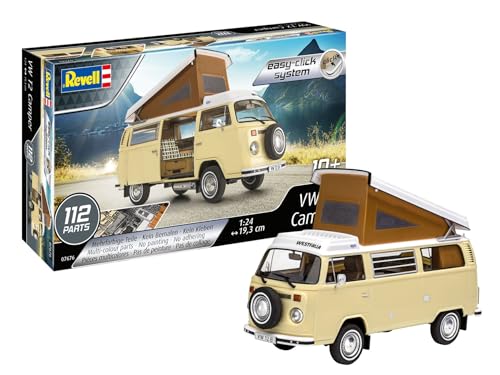 Revell Nice Price Modellbausatz I VW T2 Camper I Maßstab 1:24 I 112 Teile I Für Kinder und Erwachsene ab 10 Jahren I Oldtimer Modellbausatz zum selber nachbauen I Authentisch und Detailreich von Revell