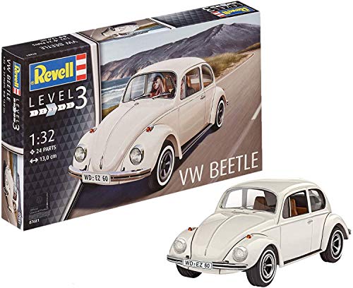 Revell Modellbausatz Auto 1:32 - Volkswagen VW Käfer 1968 (VW Beetle) im Maßstab 1:32, Level 3, originalgetreue Nachbildung mit vielen Details, 07681, Keine von Revell