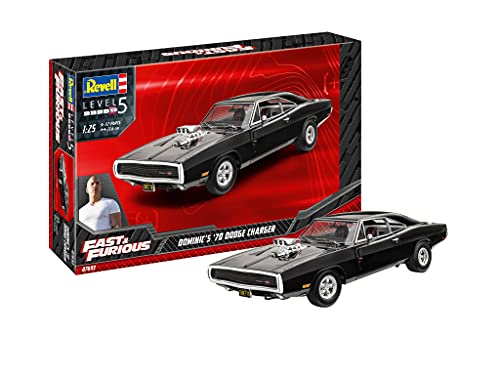 Revell 07693 RV Dominics 1970 Dodge Charger 1:24 Modellauto The Fast and The Furious Modellbau, Unlackiert von Revell