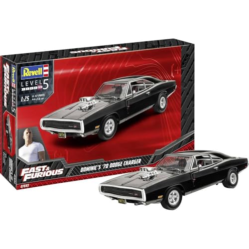 Revell 07693 RV Dominics 1970 Dodge Charger 1:24 Modellauto The Fast and The Furious Modellbau, Unlackiert von Revell