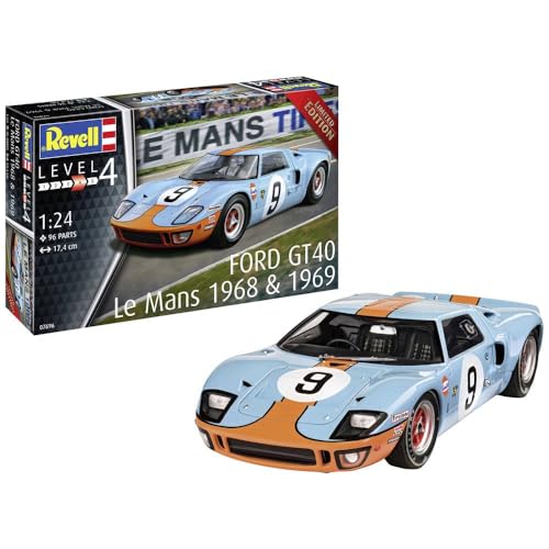 Revell 07696 Ford GT 40 Le Mans 1968 Männer originalgetreuer Modellbausatz für Fortgeschrittene, unlackiert, 1:24 Revell 07696 Ford GT 40 Le Mans 1968 Männer originalgetreuer Modellbausatz für Fortgeschrittene, unlackiert, 1:24 von Revell