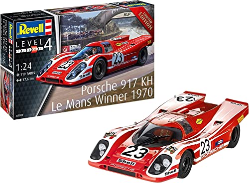 Revell 7709 07709 Porsche 917K Le Mans Winner 1970 Automodell Bausatz 1:24 Modellbau, Unlackiert von Revell