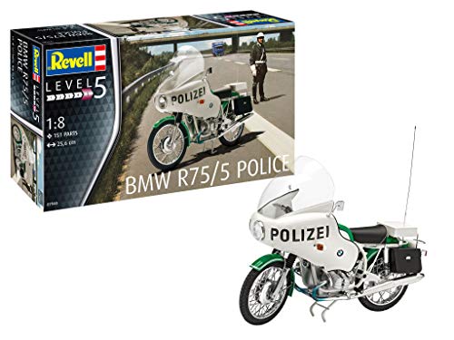 Revell REV-07940 BMW R75/5 Polizei Motorrad Toys, 1:8/25,6 cm, 1/8 von Revell