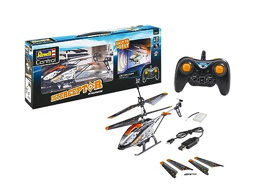 Revell Control Anti-Kollisions Helikopter Interceptor I Reduziert Flugunfälle dank Infrarot-Sensor I Stabile Fluglage durch 6-Achsen-Gyro I Perfektes Einsteigermodell ab 8 Jahren I GHz-Fernsteuerung von Revell