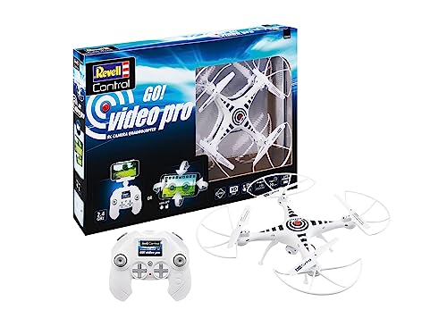 Revell Control Go! Video Pro I 4-Kanal-GHz Quadrocopter I HD-Kamera I Live-Bildübertragung I 6-Achsen-Gyro I Einstellbare Geschwindigkeitsstufen I Headlessmode I LiPo-Akku und Ersatzrotorblätter von Revell