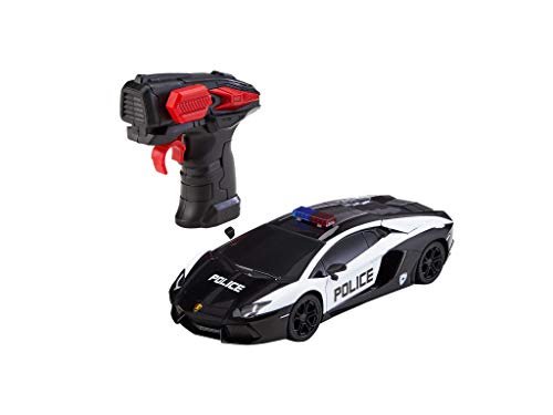 Revell Control Lamborghini Aventador Coupé Polizei I RC Scale Car mit 2.4 GHz-Fernsteuerung I Maßstab 1:24 I Actiongeladenes Polizei-Design I 10 km/h I LED-Frontbeleuchtung I ab 8 Jahren geeignet von Revell