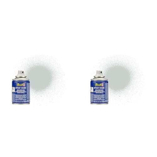 Revell 34371 34371 Spraydose hellgrau, seidenmatt Spray Color, Farben in der praktischen 100-ml-Sprühdose (Packung mit 2) von Revell