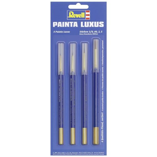 Revell 39629 Pinsel-Set 4teilig Modellbau, Gold,blau,braun, 5 von Revell