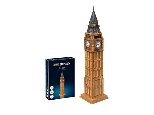 Revell 3D Puzzle 00201 I Big Ben I 44 Teile I 2 Stunden Bauspaß für Jung Alt I ab 10 Jahren I Das berühmte Wahrzeichen Londons selber zusammenbauen von Revell