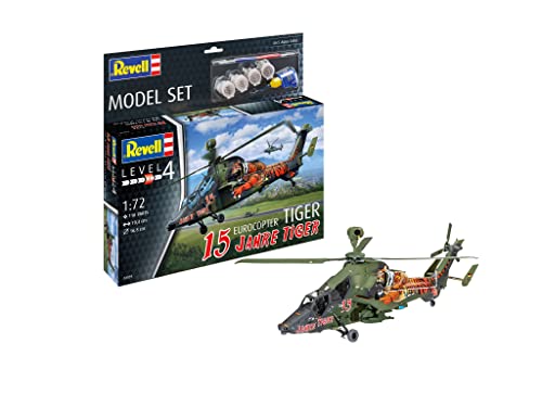 Revell 63839 Model Set Eurocopter 15 Jahre Tiger Militär originalgetreuer Modellbausatz für Fortgeschrittene, mit Basis-Zubehör, unlackiert Revell 63839 Model Set Eurocopter 15 Jahre Tiger Militär originalgetreuer Modellbausatz für Fortgeschrittene, mit Basis-Zubehör, unlackiert von Revell