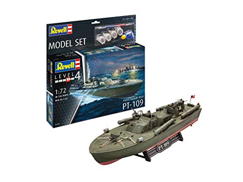 Revell 65147 Model Set Schnellboot Patrol Torpedo Boat PT-109, Schiffmodell zum Selberbauen 1:72, 34,1 cm originalgetreuer Modellbausatz für Fortgeschrittene, Starter Kit mit Basis-Zubehör, unlackiert Revell 65147 Model Set Schnellboot Patrol Torpedo Boat PT-109, Schiffmodell zum Selberbauen 1:72, 34,1 cm originalgetreuer Modellbausatz für Fortgeschrittene, Starter Kit mit Basis-Zubehör, unlackiert von Revell