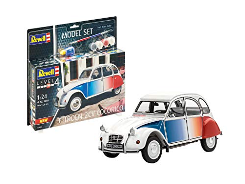 REVELL GMBH REL67653 Die Ente zum Selberbauen, Model Set Citroën 2 CV Cocorico, Automodell 1:24, 16 cm Citroen Modelle und Zubehör, unlackiert von Revell