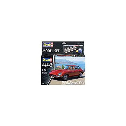 Revell 67668 Model Set Jaguar E-Type Coupé, Automodell zum Selberbauen 1:24, 18,7 cm originalgetreuer Modellbausatz für Einsteiger, Starter Kit mit Basis-Zubehör, unlackiert von Revell