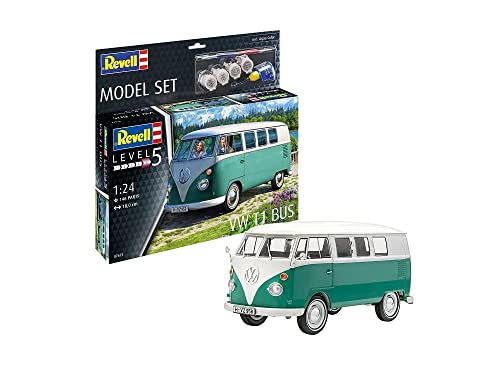 Revell Modellbausatz VW T1 Bus I Maßstab 1:24 I Detailgetreue Nachbildung I Starter Kit I Ideal für Modellbau-Einsteiger I Unlackiert für individuelles Bemalen von Revell