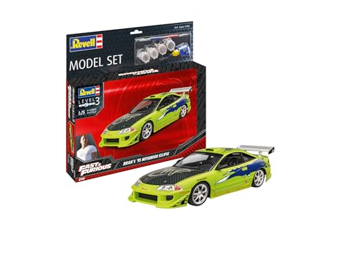 Revell Modellbausatz Mitsubishi Eclipse I Maßstab 1:24 I Fast & Furious I Starter Kit mit Basis-Zubehör I Unlackiert I Ideal für Einsteiger und Film-Fans von Revell