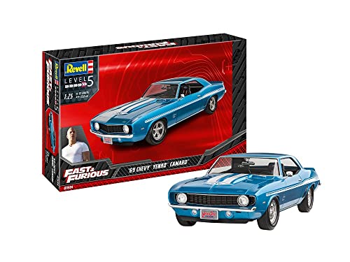 Revell 67694 Model Set F&F 1969 Chevy Camaro Yenko Fast & Furious originalgetreuer Modellbausatz für Profis, Starter Kit mit Basis-Zubehör, unlackiert, Mittel von Revell