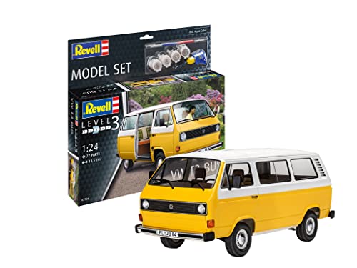 Revell 67706 1:25-Modellsatz VW T3 Bus originalgetreuer Modellbausatz für Einsteiger, unlackiert von Revell