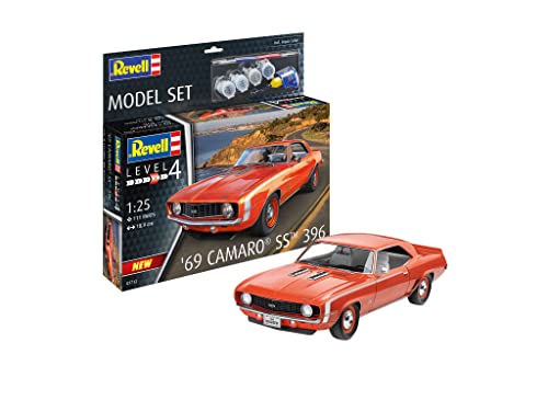 Revell 67712 1:25-Modellsatz 69 Camaro SS Fahrzeug originalgetreuer Modellbausatz für Fortgeschrittene, unlackiert von Revell
