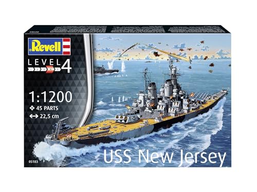 Revell 75183 Starter Kit Battleship USS New Jersey Maßstab 1:1200 Ungebautes Plastikmodellbausatz mit Zubehör Revell 75183 Starter Kit Battleship USS New Jersey Maßstab 1:1200 Ungebautes Plastikmodellbausatz mit Zubehör von Revell