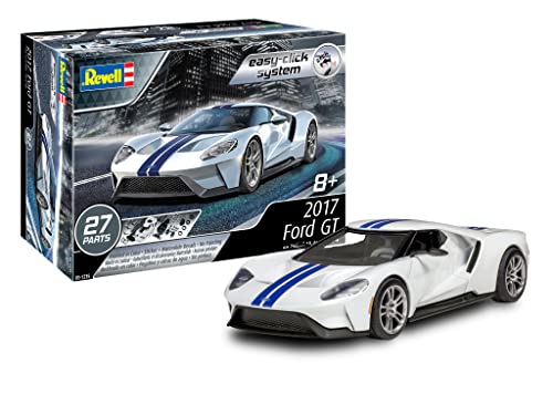 Revell 85-1235 2017 Ford GT Modellauto Bausatz 1:24 Maßstab 27-teilig Skill Level 2 Kunststoff Easy-Click Modellbausatz Weiß von Revell
