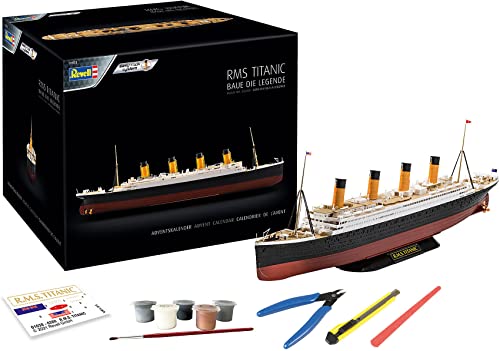 Revell Adventskalender, RMS Titanic mit Easy-Click-System in 24 Tagen zum Schiffsmodell, Adventskalender für Jungen, Mädchen & Erwachsene ab 10 Jahren, Geschenk zu Weihnachten Revell Adventskalender, RMS Titanic mit Easy-Click-System in 24 Tagen zum Schiffsmodell, Adventskalender für Jungen, Mädchen & Erwachsene ab 10 Jahren, Geschenk zu Weihnachten von Revell