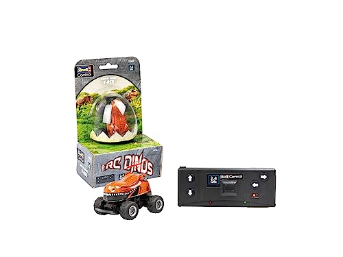 Revell Control Mini RC T-Rex I Ferngesteuerte Dinosaurier Autos für Kinder und Erwachsene I Mit 2,4 GHz Fernbedienung I Bis zu 5 km/h schnell I In "Dino-Ei" Verpackung I Ab 6 Jahren von Revell