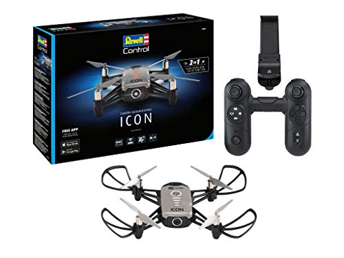 Revell Control Camera Quadrocopter ICON I 2 Steuerungsoptionen I Optical Flow Technologie I Gesichtserkennung I Gestensteuerung I HD-Kamera I 10 Minuten Flugzeit I Geeignet für Indoor und Outdoor von Revell