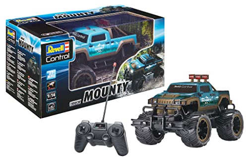 Revell Control RC Truck MOUNTY I Maßstab 1:16 I Robustes Design für jedes Terrain I Große profilierte Reifen I Leistungsstarker Motor I Ideal für Anfänger I Perfekt für spannende Outdoor-Abenteuer von Revell