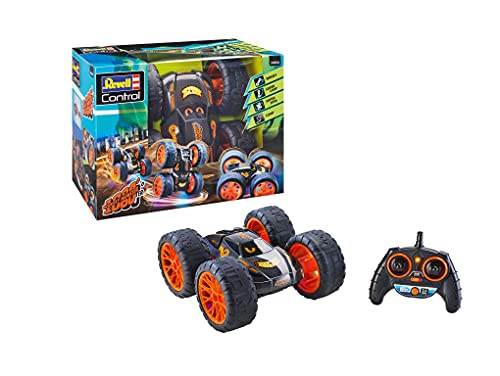 Revell Control RC Stunt Car Wheely Monster I Maßstab 1:10 I Spektakuläre Überschläge und Spins I Fahrfunktion auf nur zwei Rädern I 2CH-GHz-Fernsteuerung I Ideal für Anfänger und erfahrene Fahrer von Revell