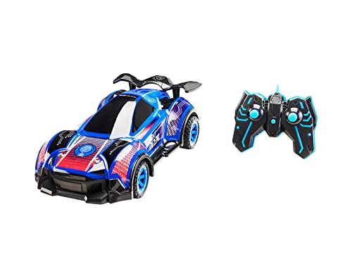 Revell Control Light Rider RC Car I Spektakuläre Lichteffekte für Nachtrennen I Technischer Sound für intensives Fahrgefühl I 2.4 GHz Fernsteuerung für Multiplayer-Spaß I Für Kinder ab 8 Jahren., Blau von Revell