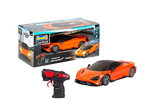 Revell Control Mc Laren 765LT I Maßstab 1:24 I Detailgetreues Design I 2,4 GHz Technologie für ungestörte Rennen I LED-Frontbeleuchtung für spannende Fahrten im Dunkeln I Für Kinder ab 8 Jahren von Revell