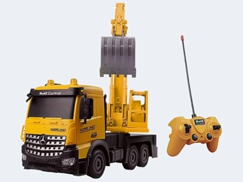 Revell Control Control Mercedes-Benz Arocs I My Little Digger RC Truck für Kinder ab 4 Jahren I Einfache Steuerung mit 27 MHz Fernbedienung I 25 Min. Fahrzeit I Li-Ion Akku I Frontbeleuchtung von Revell